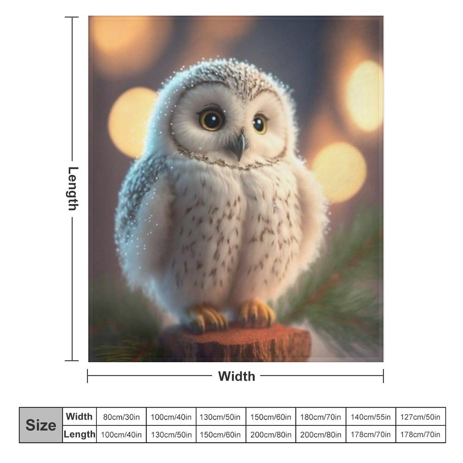 Flannel Fleece Decke Mit 3D-Eule Muster, Leichte, Superweiche, Gemütliche Plüsch-Bettdecke/Sofadecke Vier Jahreszeiten Wohndecke（180×200cm）