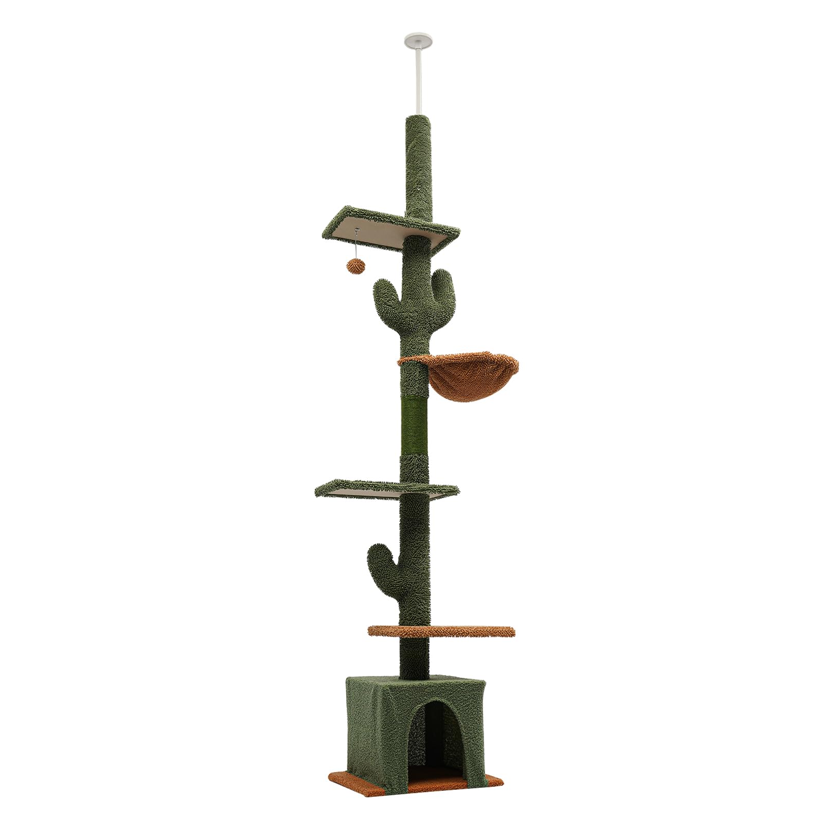 Cactus Gato Escalada Nido De Gato Árbol Rascador Todo En Uno El Suelo De La Columna Con Un Nido De Gran Varilla De Rascador, Torre De Gato De Múltiples Niveles