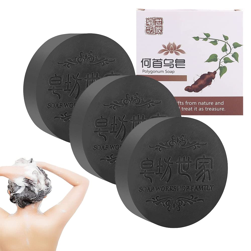 Black & Thick Hair Fallopia Multiflora Shampoo Bar, He