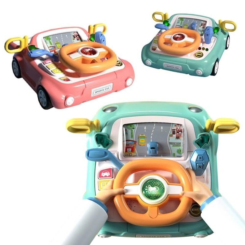 Knick Knack Steering Wheel Baby Racing Car with Realistic Sound and Light Interactive Learning Simulation Driving Toy for Children Aged 3+ (Color May Vary) (B0CQXPNN4B) Amazon Price History, Amazon Price Tracker