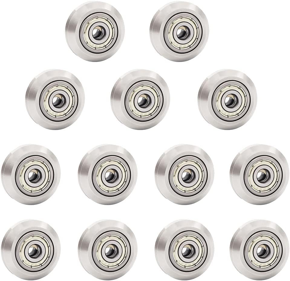 [13pcs of Pack] Openbuilds Stainless Steel V-Slot Wheel 625zz Bearing Pulley Metal Double V Gear Aluminum Extrusion 3D Printer Parts