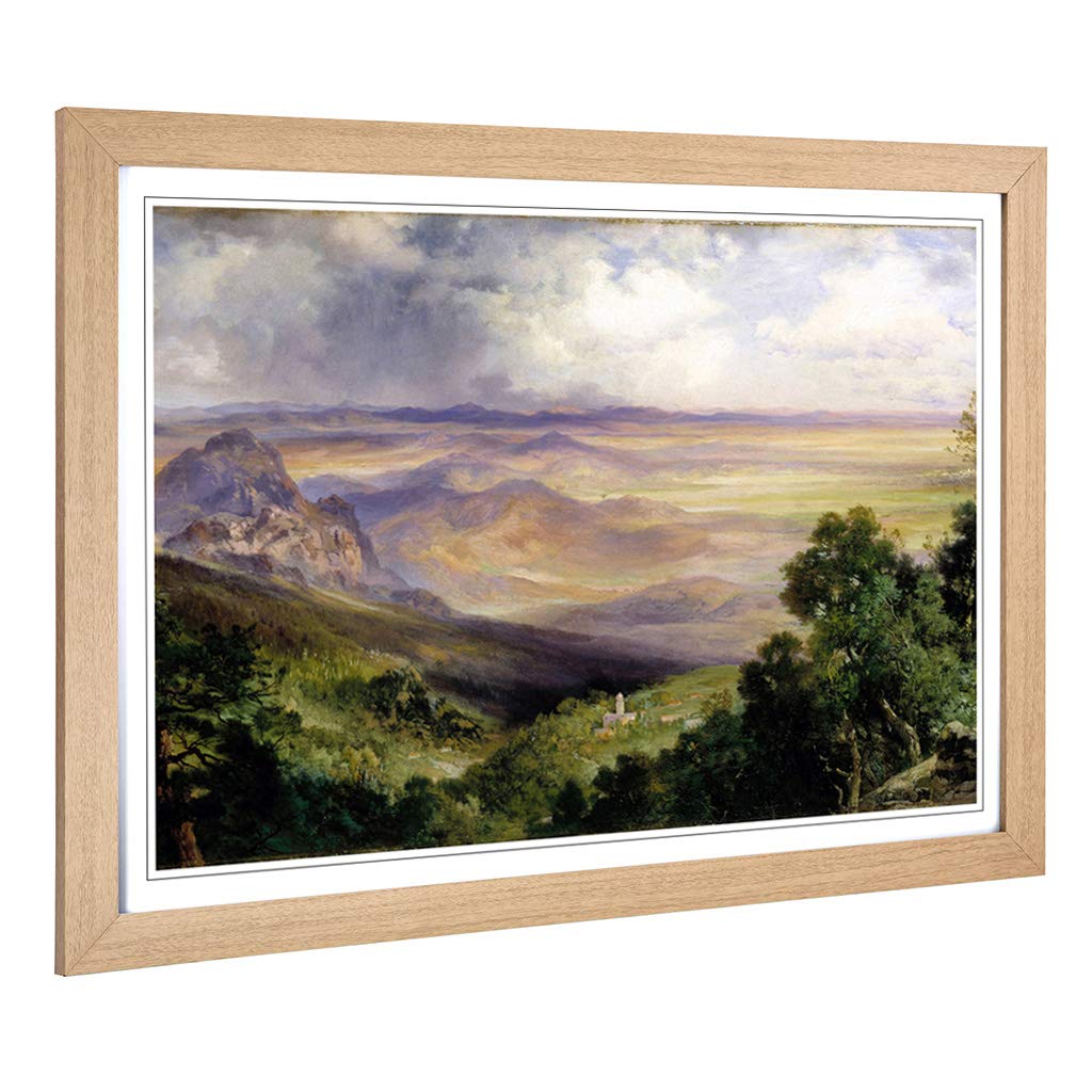 Big Box Art Framed Print of Thomas Moran Valley of Cuernavaca Design | Wall Art Picture | Home Decor for Kitchen, Living Room, Bedroom, Hallway, Oak, A2 / 24.5x18 Inch / 62x45cm