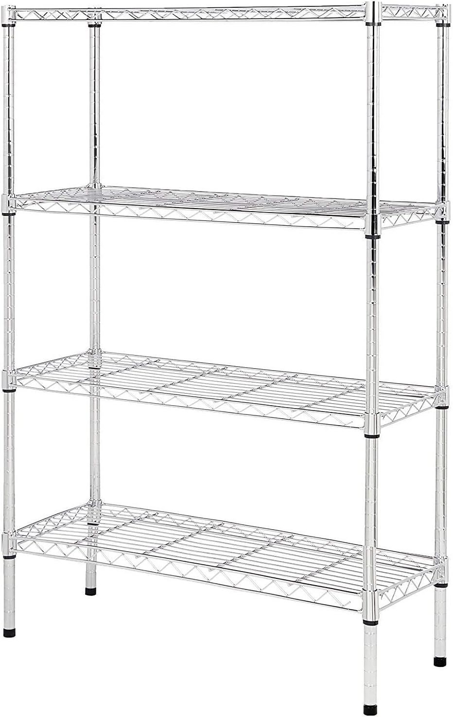  Basics 4-Shelf Adjustable, Heavy Duty Storage Shelving Unit (350 lbs loading capacity per shelf), Steel Organizer Wire Rack, Chrome (36L x 14W x 54H) : Tools & Home Improvement