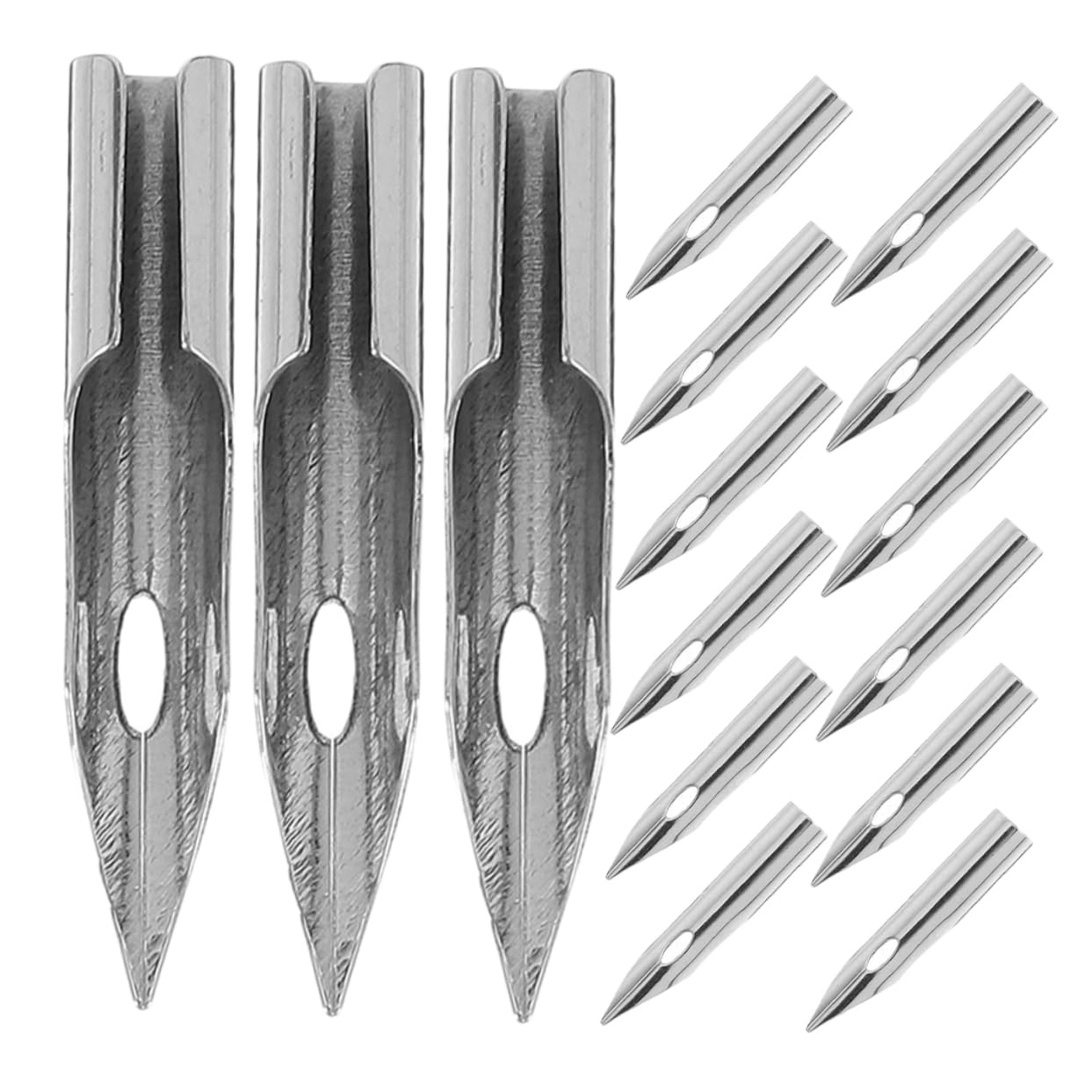 OSALADI 15 Pcs Metal Fountain Pen Nibs Replacement for Drawing Writing Calligraphy Painting Durable Fine Detail Nibs for Artists and Illustrators