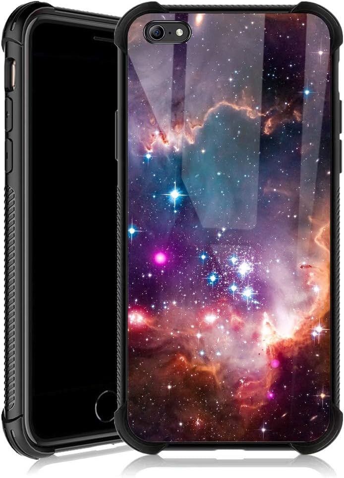 - ZHEGAILIAN Compatible with iPhone 6s Plus Case,Non-Slip Soft TPU Bumper Four Corner Reinforced Shockproof Protective Case Compatible with iPhone 6s Plus 5.5 inch for Women-Colorful Galaxy Nebula