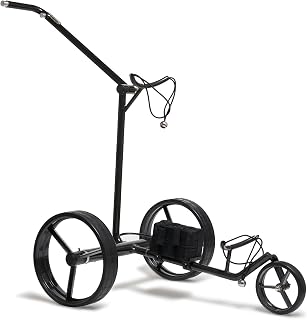 Electric Golf Push Cart Aria Carbon - Ultralight and Ultraslim Carbon Fiber Electric Golf Push Cart- Lithium Battery - 36 Holes - Fully Accessorized, Included Transport Trolley Bag