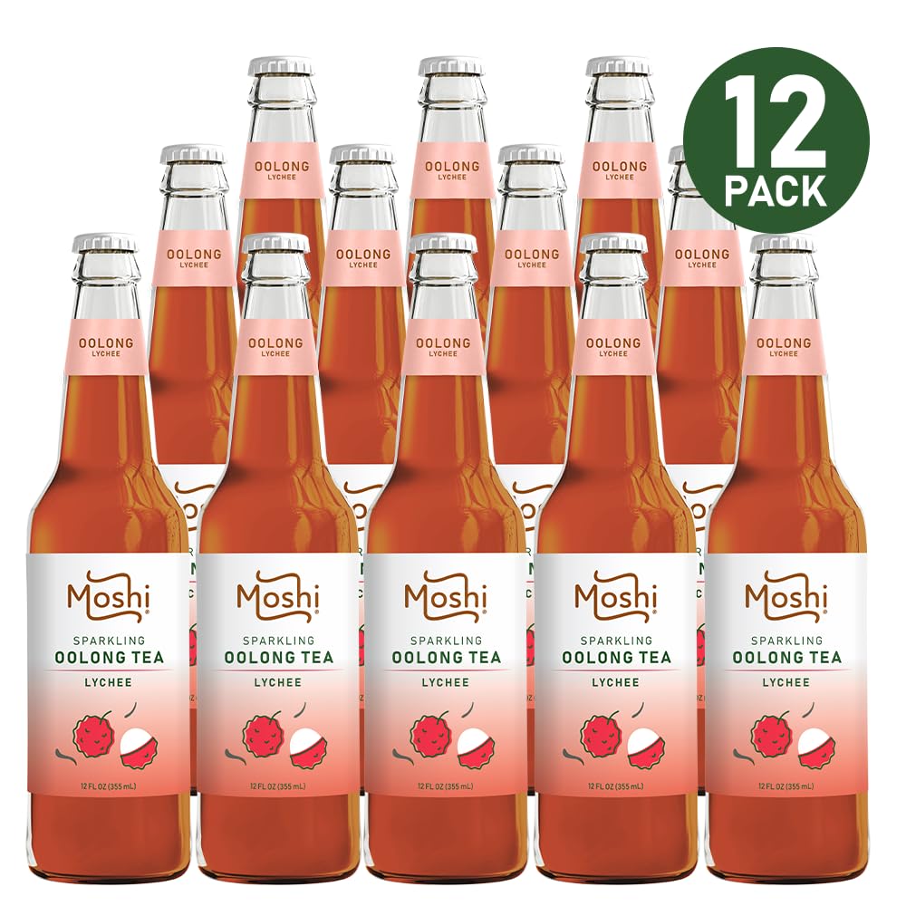 Moshi Sparkling Drinks - Lychee Oolong Tea (12 Bottles)