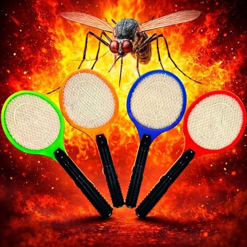 Raquete Elétrica Recarregável Bivolt 110/220v Mata Pernilongos, Mosquito e insetos em geral com Botão de Segurança e Led Indicador