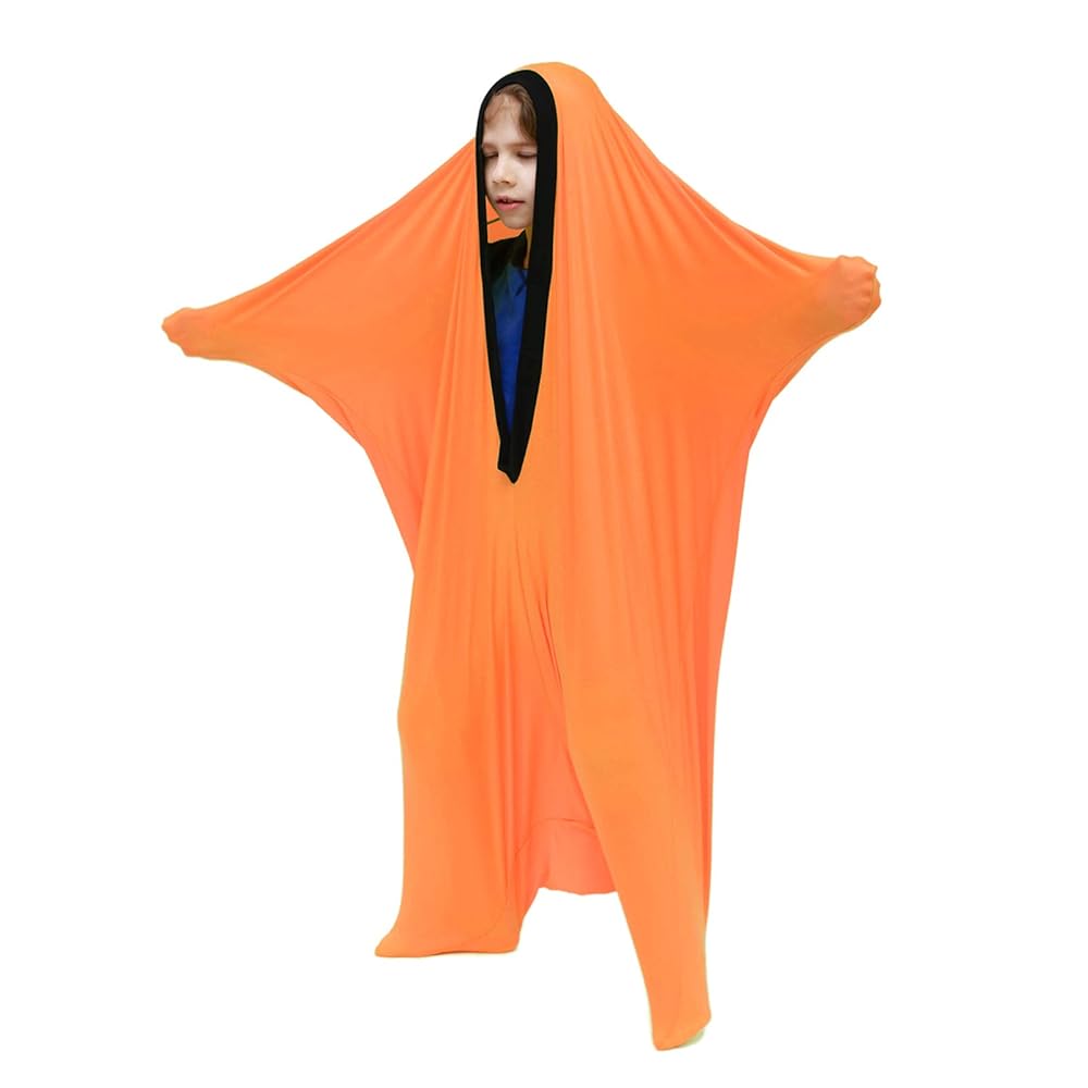 SANHO Sensory body sock,Large,9-12 years old,56\'\'HX28\'\'W,Good for Height:52-61,Suitable for Autism & Sensory Processing Disorders,Updated Version,Orange