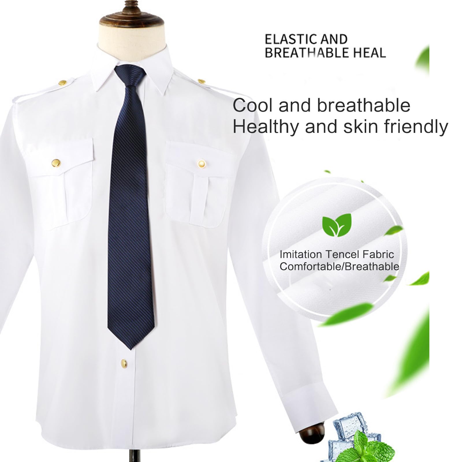 Camicia a maniche lunghe da uomo elegante con risvolto camicetta con tasca frontale casual top per ospitalità e servizio professionale a maniche lunghe