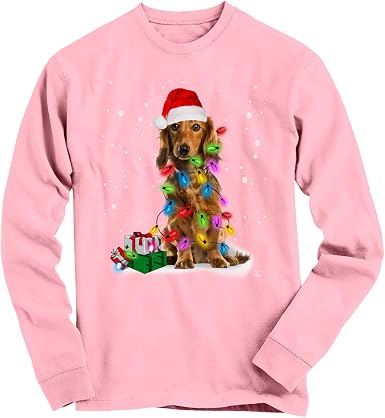 1Tee Girls Dog Covered in Christmas Lights Sweatshirt Jumper :  Amazon.co.uk: Fashion