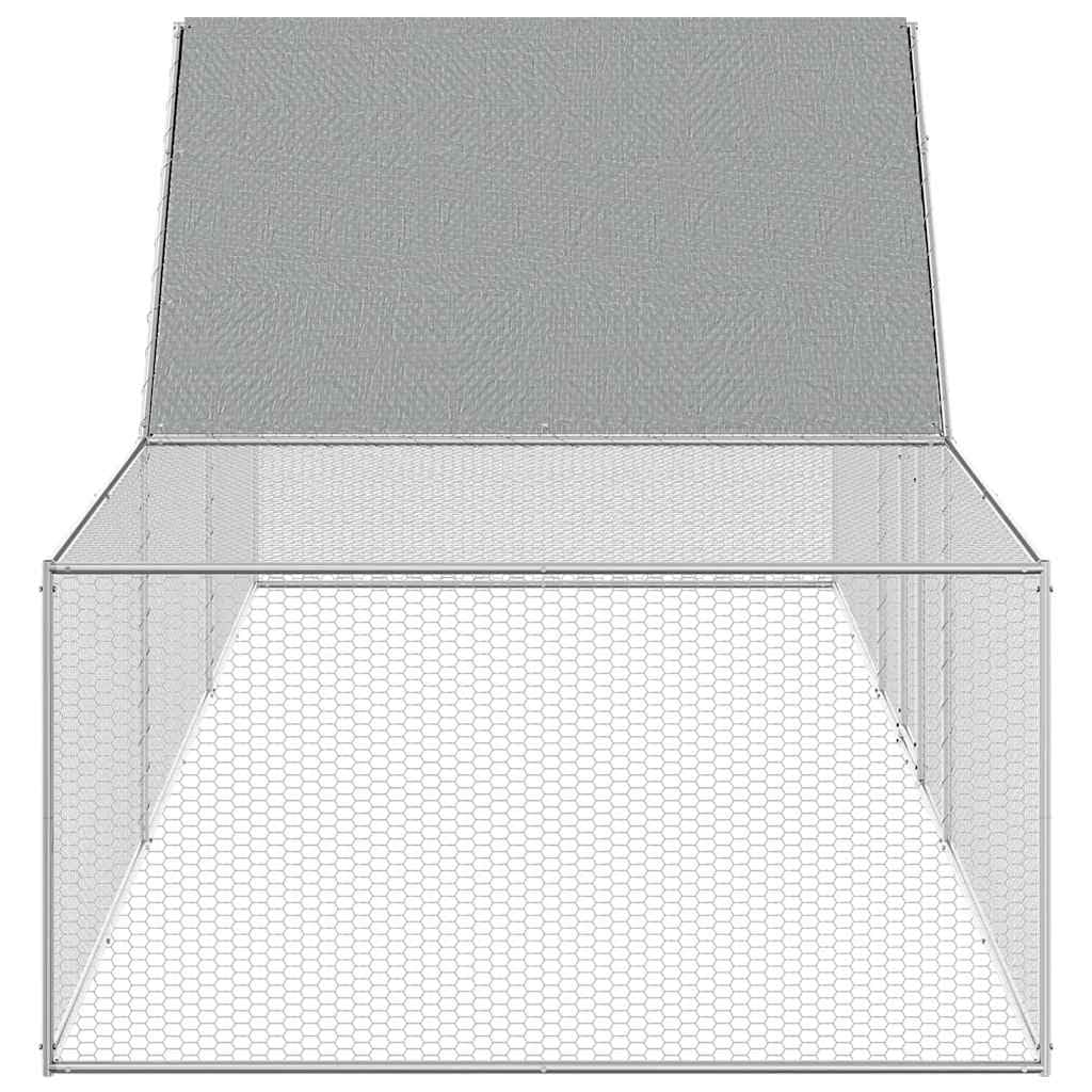Gallinero espacioso 6 x 2 x 2 m de acero con techo impermeable, puerta bloqueable y rejilla metálica para monitorear tus aves de corral, montar tú mismo