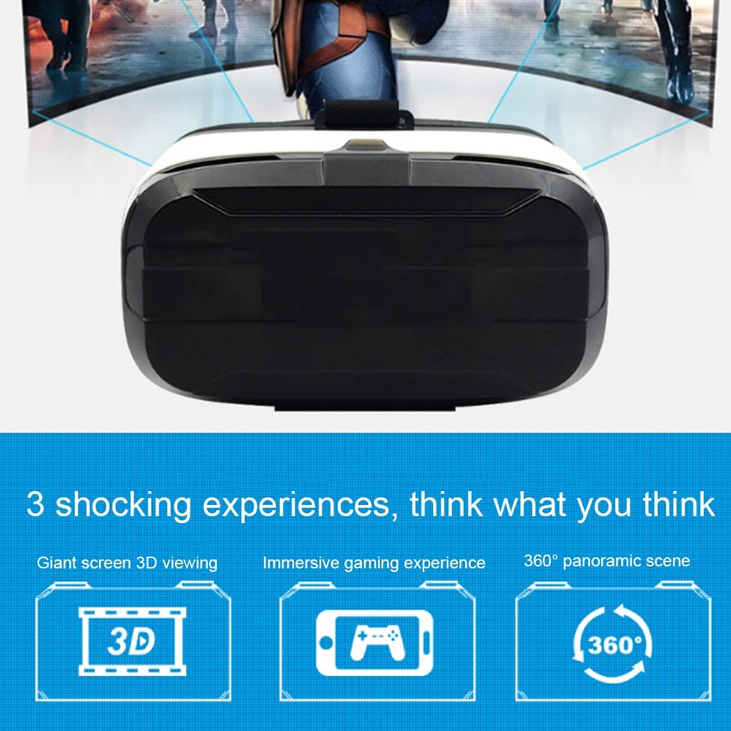 Occhiali VR, Visore Realtà Virtuale, Cuffie 3D VR Compatibile con Tutti Gli, Lente Regolabile per Film e Giochi 3D, per iPhone 13 Pro Max/13 Pro/13/12/11, per Samsung Galaxy S21, Huawei, Xiaomi