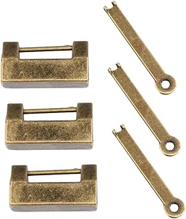 HEMOTON 3 Sets Alloy Padlock Pillow Pull Clamp Vintage Small Padlock Bathtub Stopper Antique Brass Padlock Sickle Bed Pillows Furniture Padlock Antique Lock Wooden Box Zinc Alloy