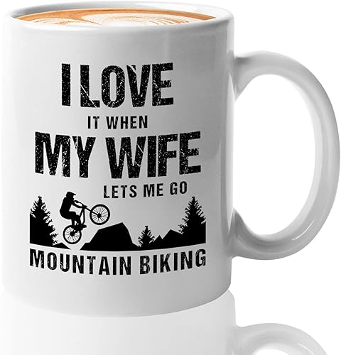 Taza de café de escalada en roca de 11 onzas, color blanco, ciclismo de montaña, escalada en roca, senderismo de montaña, amante de la naturaleza,
