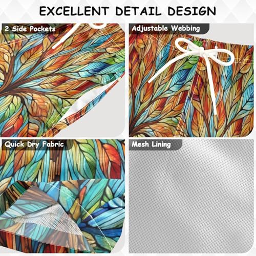 Colorful Tree Blue Boys Swim Trunks Quick Dry Toddler Swimsuit Boy Swimwear Bathing Suits Board Shorts 4T3