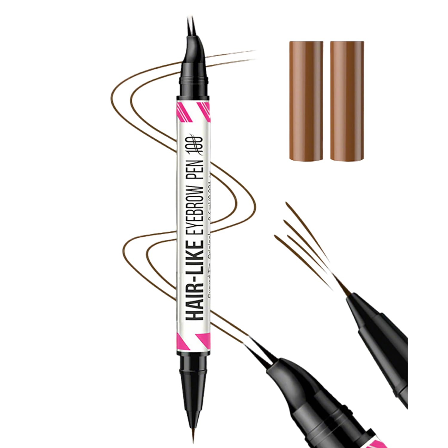 Eyebrow Pencil, 2-in-1 Eyebrow Pencil, Dual-Ended Thin Eyebrows Pen Dark Brown, Waterproof Bent Head Eye-brow Pens