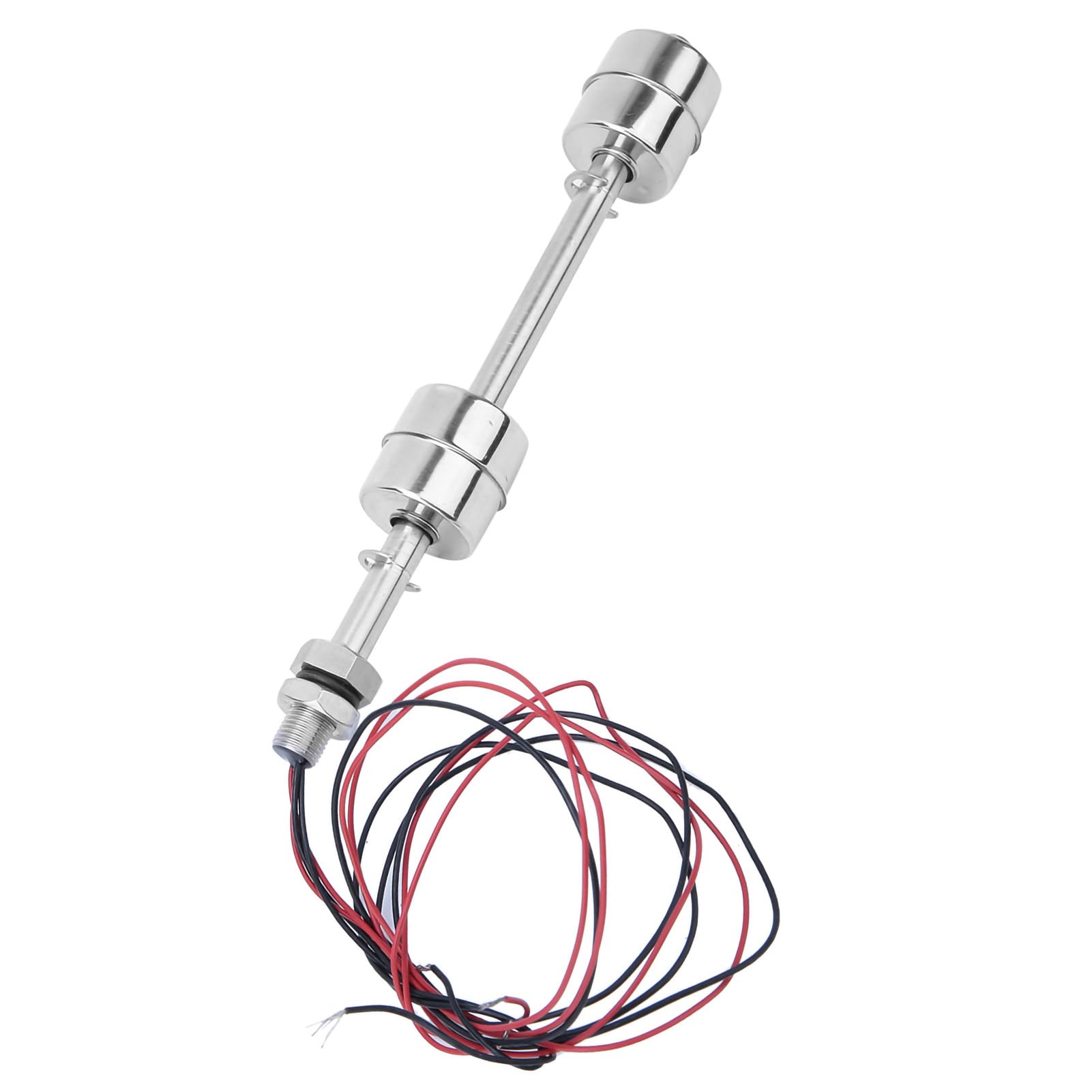 Ejoyous Interruptor de Flotador Doble Bola Sensor de Nivel de Agua Controlador de Líquido de Acero Inoxidable 304 para Tanque Piscina Lavabo Acuario Detector de Nivel de Agua (Cuerpo Flotante 150mm)