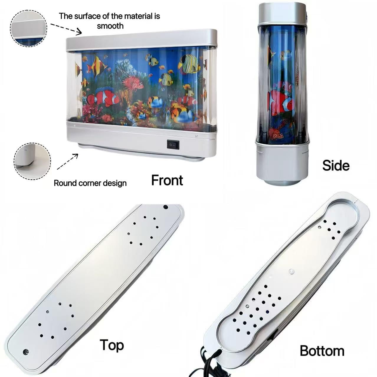Künstliche Aquarium-Lampe, bewegliches Aquarium-Nachtlicht mit virtuellem Ozean-Effekt, 80er-Jahre-Retro-Design für Erwachsene Entspannung, Frutiger Aero, künstliche Aquarium-dekorative Lampe