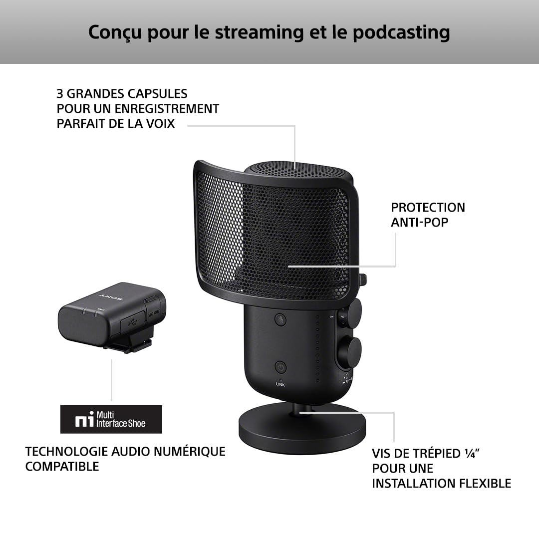 Sony ECM-S1 Microphone Shotgun pour Vidéo, Vlogging et Production Audio Professionnelle