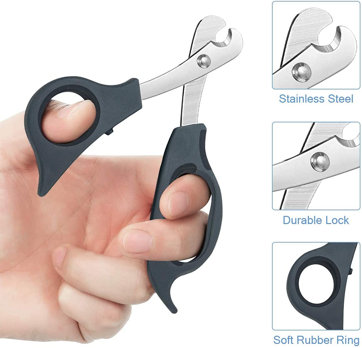 LATRAT Pack of 2 Tablet Dividers Scissors Pill Scissors Cutter with Stainless Steel Blade and Ergonomic Handle for Accurate Dosage of Small Large Pill Tablet - Image 3