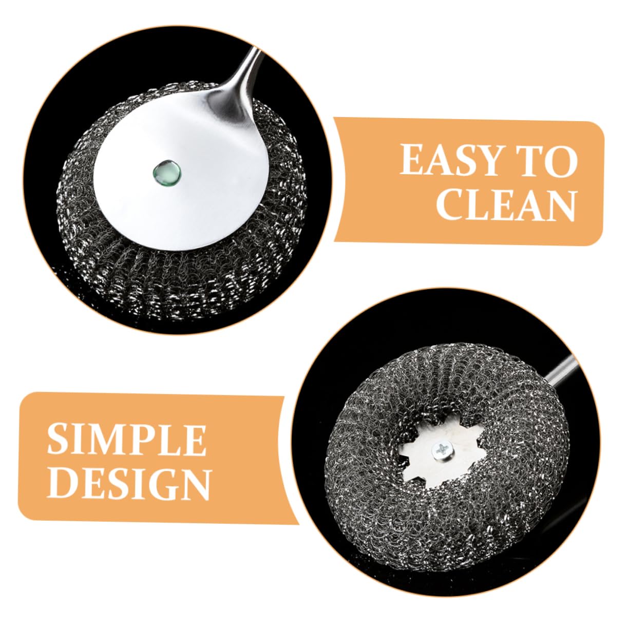 2 Cepillos Inoxidable para Sartenes Ollas Platos con Mango De Lana De Alambre para Limpiar Platos Estropajo De Cocina Acero Inoxidable 304 Plateado