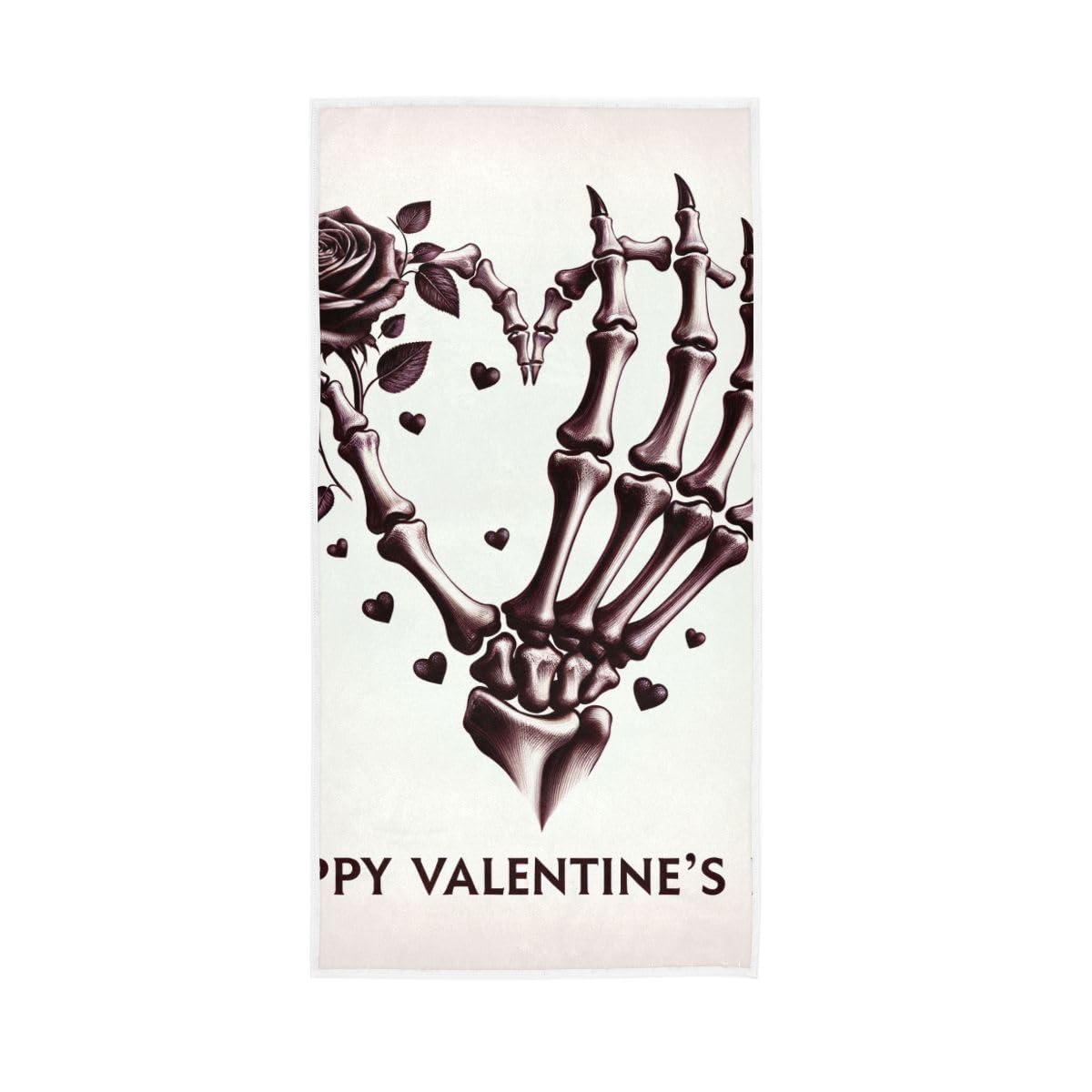 LSRCPD Heart Shape Skull Hand Hand Towels and Washcloths for Bathroom, Hand Towels for Bathroom, Travel, Camp, Hotel, Spa 15 x 30 Inches