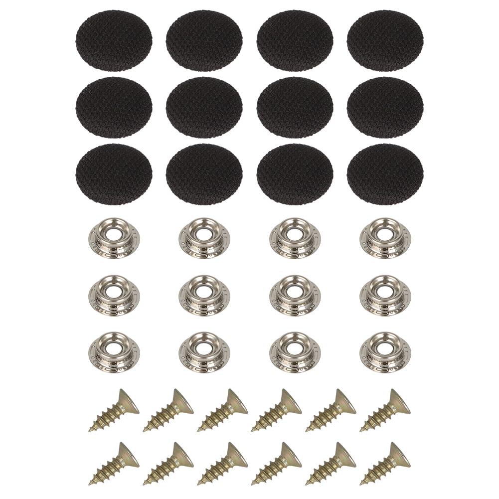 Set of 12 Dura Snap Upholstery Buttons Black Fit for Furniture,Car RV Roof Headliner Interior Cloth Fixing