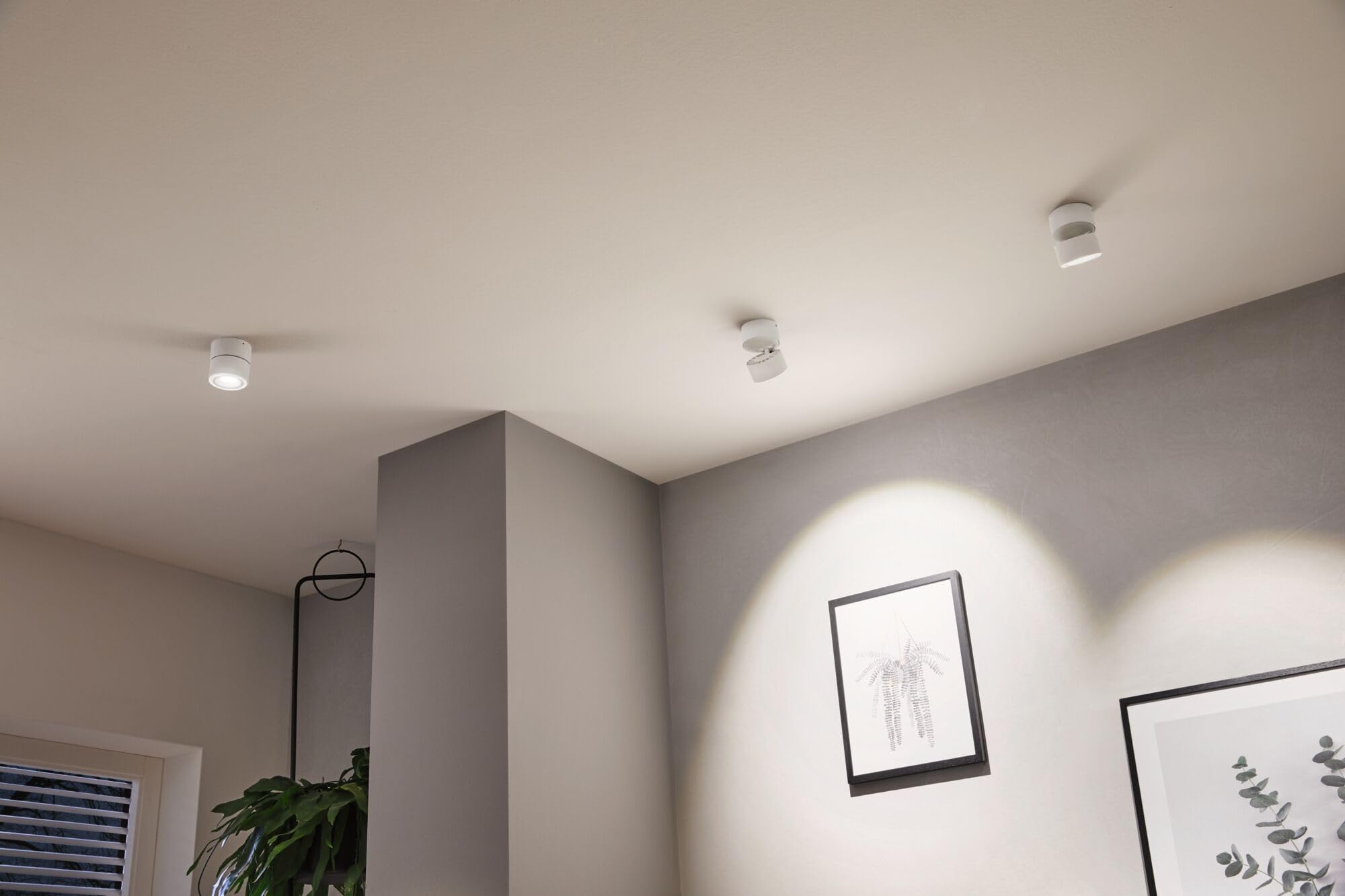 Paulmann 93373 Spot encastré LED Plafonnier Spircle 78 mm avec 1 x 8,0 W blanc chaud Blanc dépoli Luminaire apparent Aluminium Plafonnier 3000 K