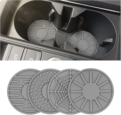 Paquete de 4 posavasos de automóvil para portavasos de automóvil de 2.68 pulgadas, de silicona antideslizante, alfombrillas antideslizantes para