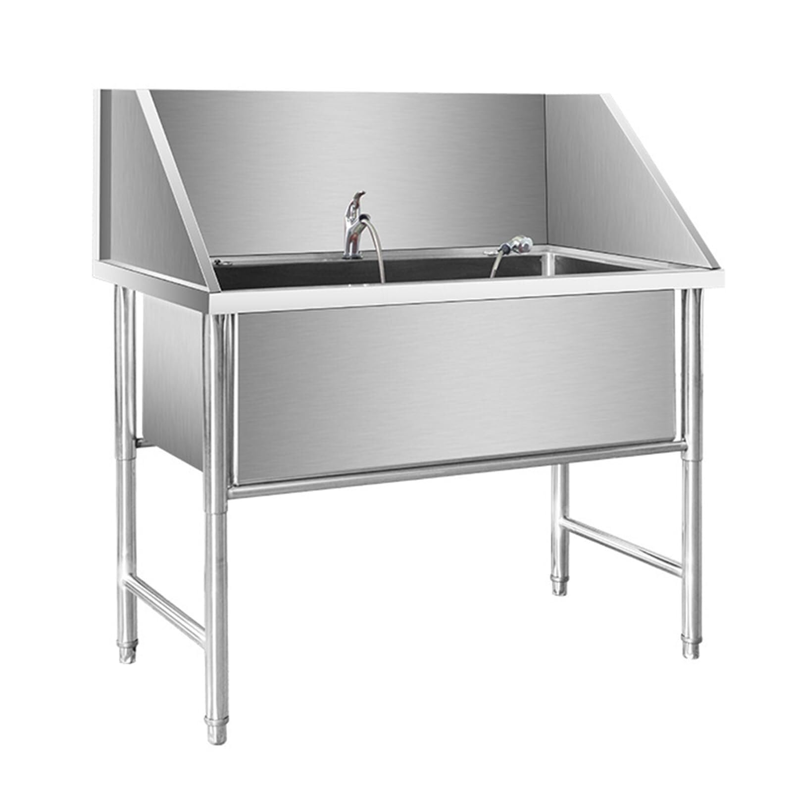 RENJJPBO Professional Stainless Steel Dog Bathing Station,Dog Grooming Bathtub Station,Wash Shower Sink with Faucet