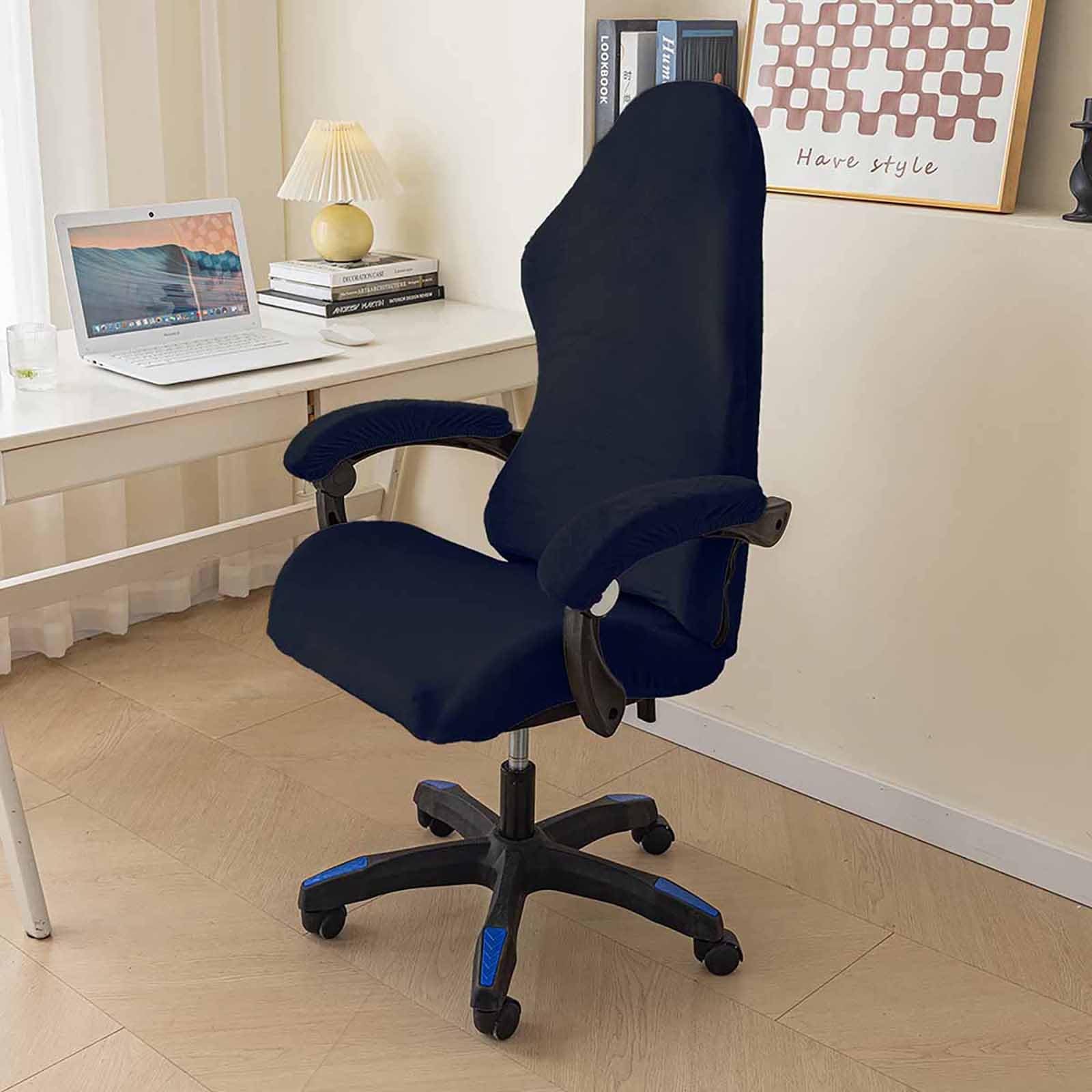 Kitegrese Gaming Chair Cover, Washable Office Stretchy Computer Chair Slipcover Rotating Seat Protector(Navy)