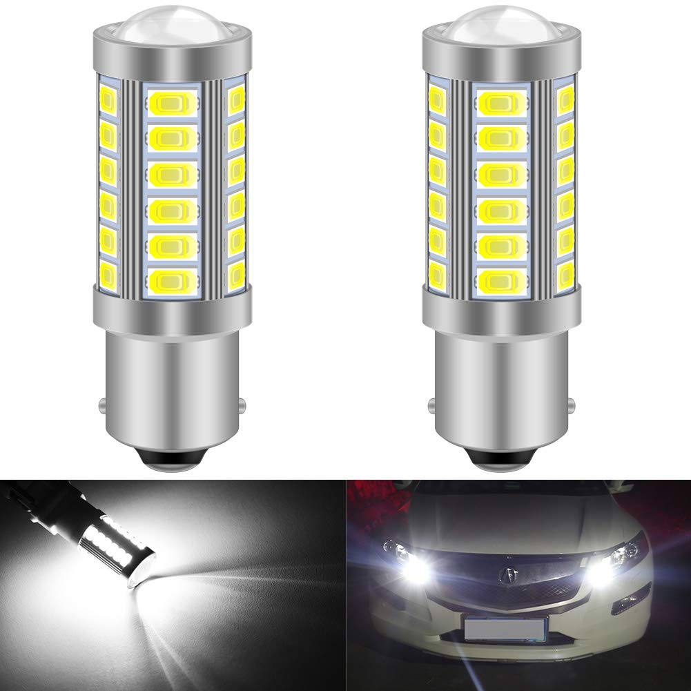 KATUR 2 Piezas BAU15S 7507 1156PY PY21W 5630 33-SMD Ámbar 900 lúmenes Super Brillante LED Girar Cola Cola de Freno Luz de señal de Parada Bombilla — view 15