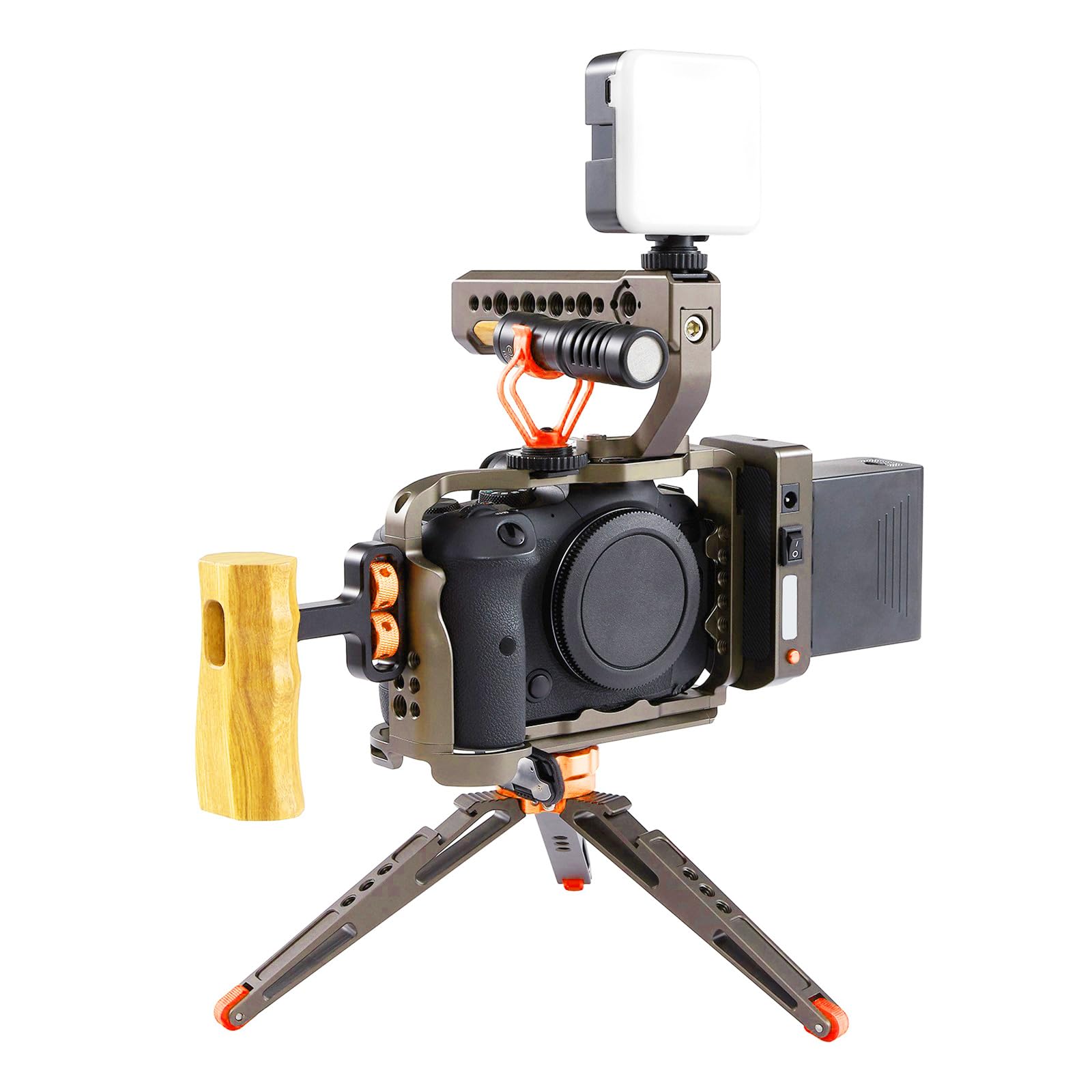 Gabbia di stabilizzazione in alluminio con telaio protettivo per fotocamere