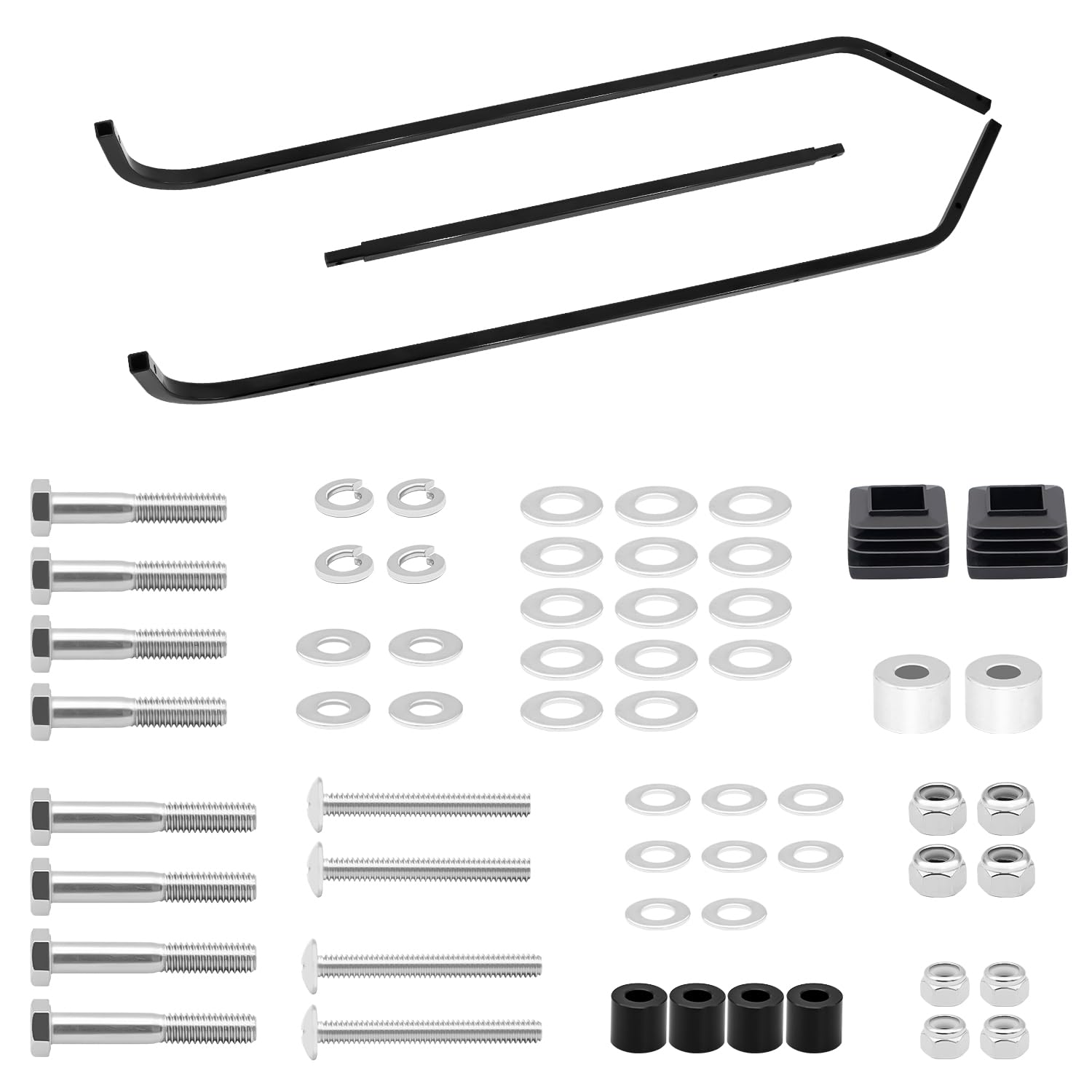 CLUBRALLY Front Top Strut Support Brackets with Stainless Steel Screw Bushings Repair Kit, Front Roof Bar Support for 1994-2013 EZGO DCS/PDS/TXT/Medalist 2-Seater Model, OEM#75045-G01,75465-G01