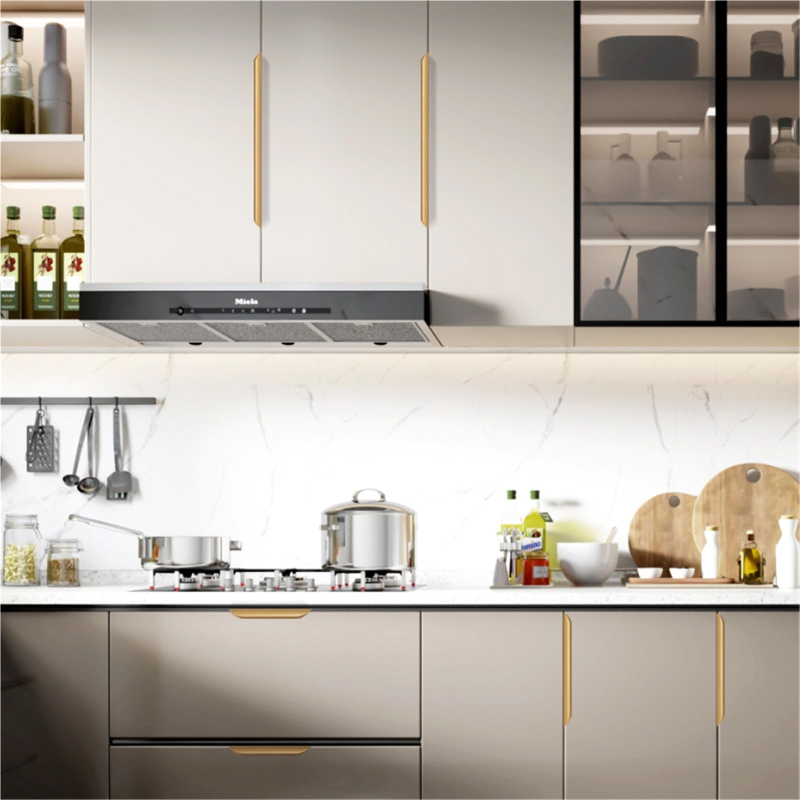 Juego de 2 tiradores para cajones de cocina, color negro, dorado, gris y blanco, aleación de 1500 mm de longitud, diseño moderno para una fácil instalación y actualización