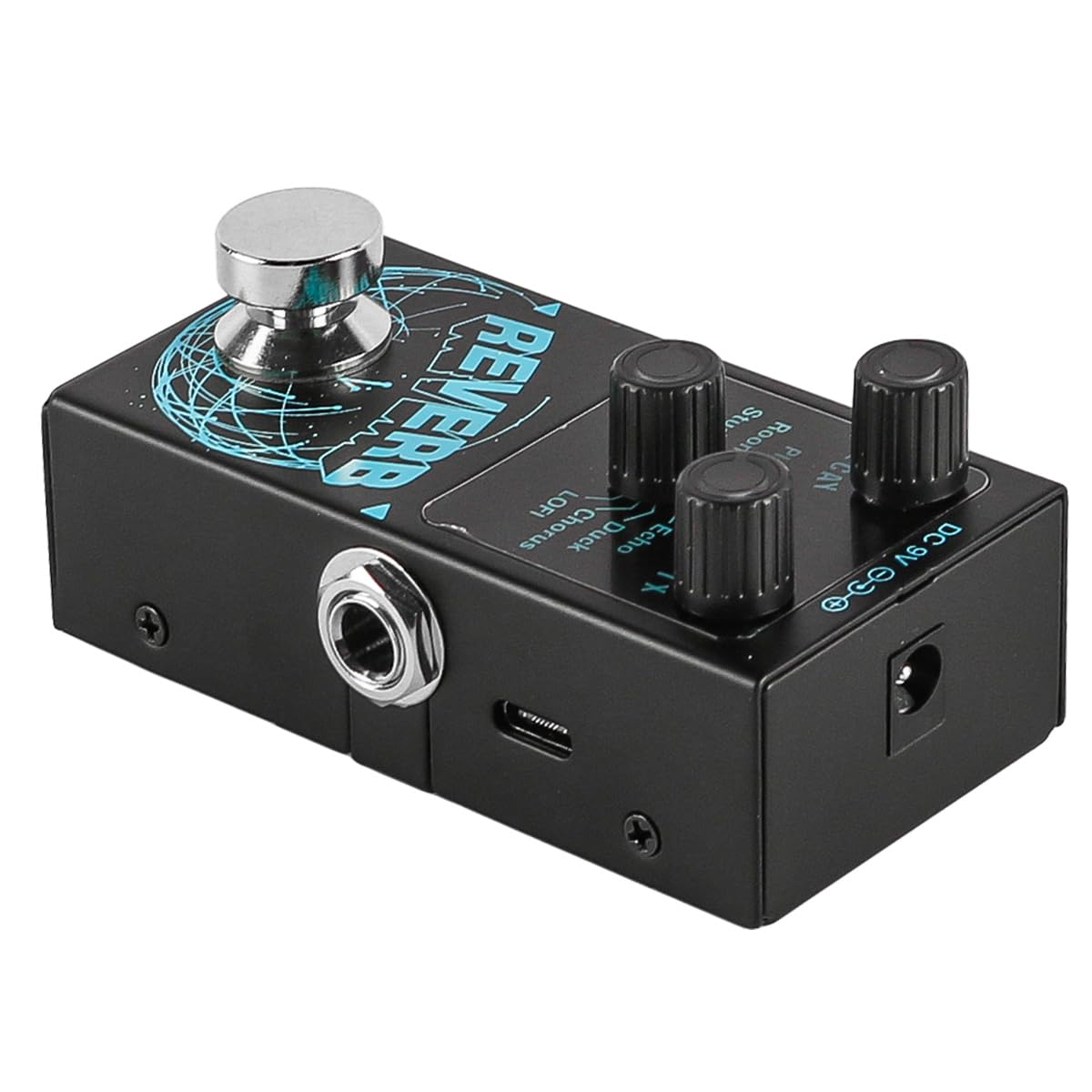 Laroal Guitar Digital Reverb Effector 9 Reverb Tones Guitar Effects Pedal Guitar Effect Pedal Accompaniment Decay/Mix Luminous Control Knobs - Image 4