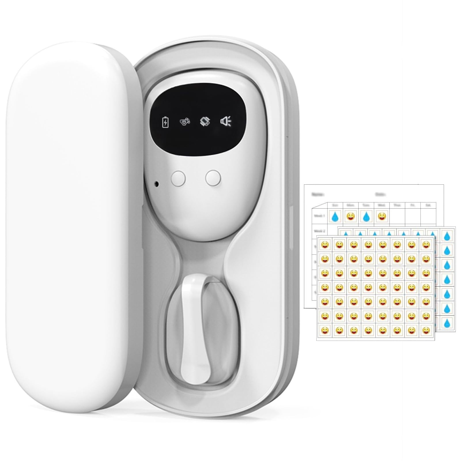 Allarme senza fili per Bagnare il Letto, Ricaricabile USB-C, 3 Modalità, Alta Sensibilità, Suono e Vibrazione, Allarme Enuresi per Bambini, Anziani