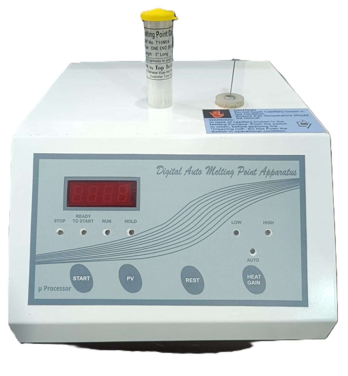 NAUDH Digital Auto Melting Point Apparatus, Microprocessor Controlled, Clear Display with Start/Stop/Hold Functions-image-1