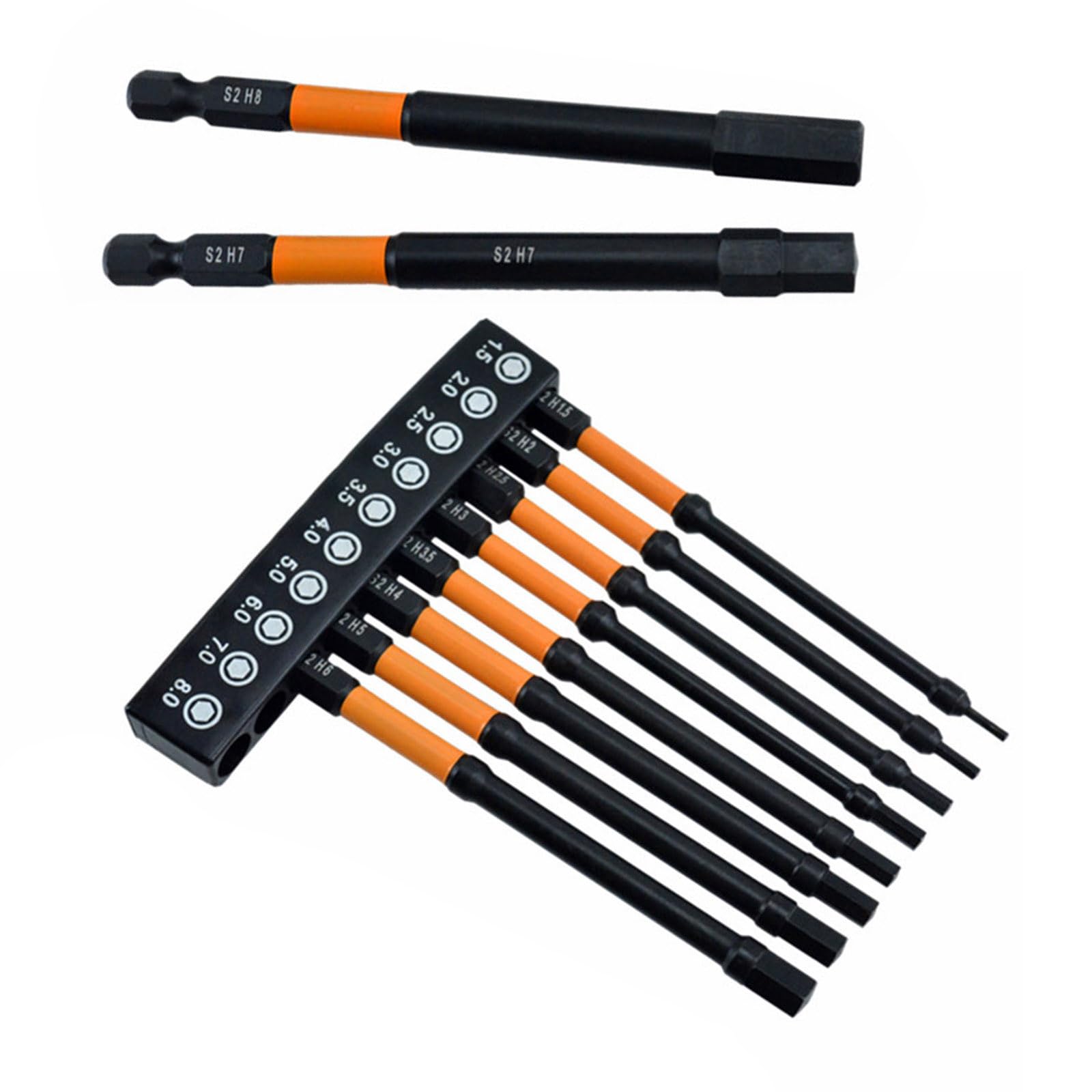 10Pcs Wrench Drill Bits Set Impacts Hexagon Head Screwdriver Bits Set 1 / 4inch Hexagon Shank Screwdriver Tool Electronics Repair