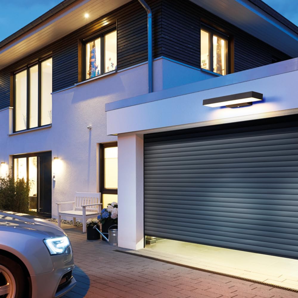 Aplique de pared con sensor Aplique de pared para exteriores Lámpara de porche exterior Accesorio de iluminación para puerta delantera Luces LED negras para montaje en pared Lámparas exteriore