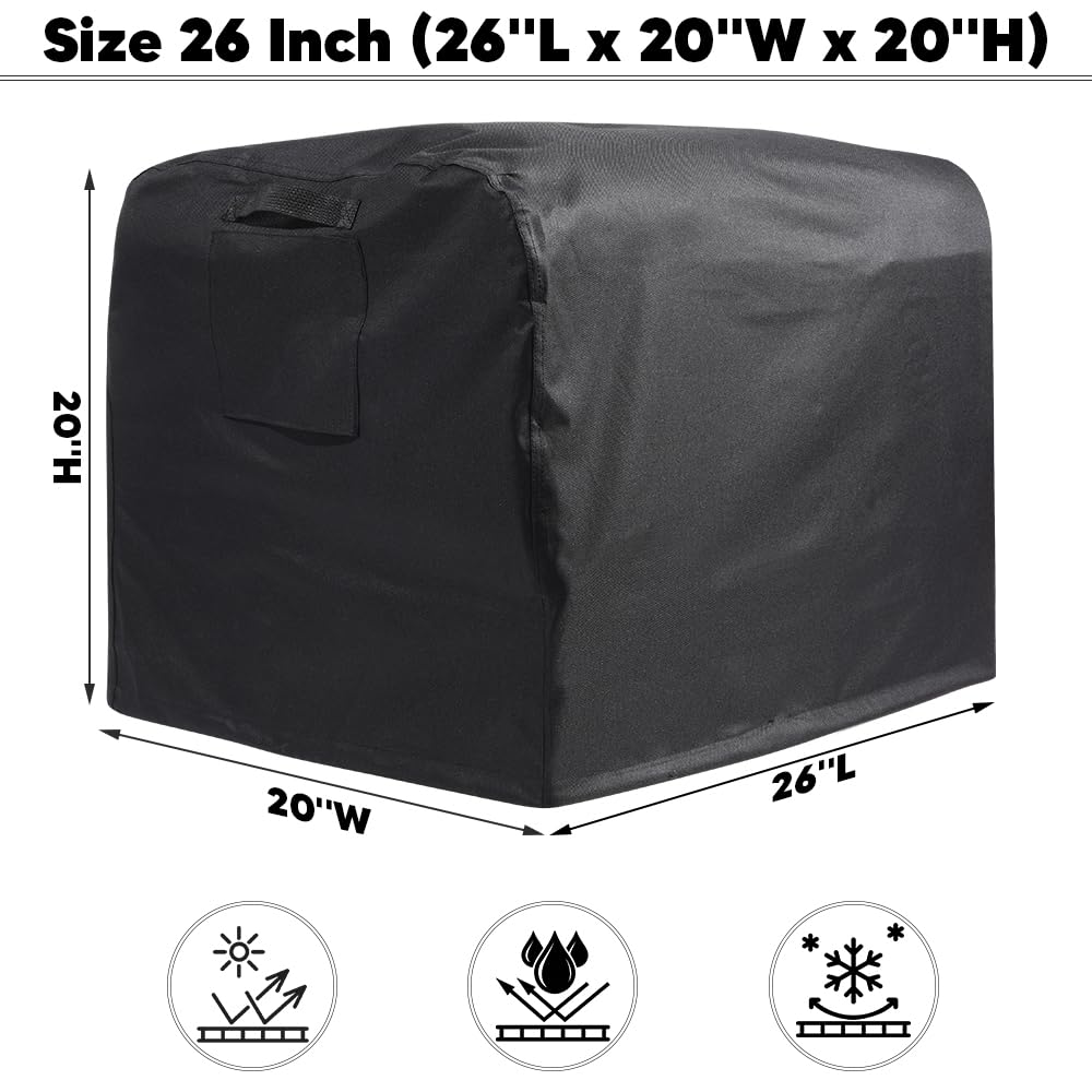 Generator Abdeckung, 600D-Oxford Generatorabdeckung Reißfest Wasserdicht Anti-UV Staubdicht Winterfest, Schutzhülle für meisten Generatoren (66x50x50cm)