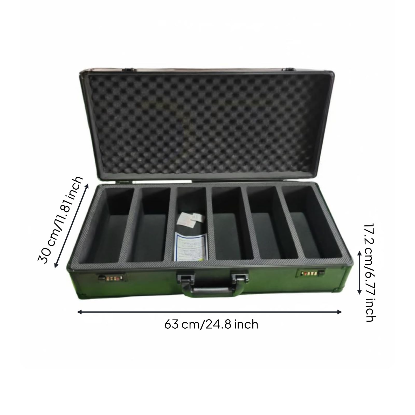 predolo Kartenaufbewahrungskoffer Sammelkarten Box Etui Koffer Hülle mit Hartem Schutzgehäuse Und Trennfächern Gegen Stöße Staub Druck für Transport, 6 Kartenfächer Mit Zahlenschloss