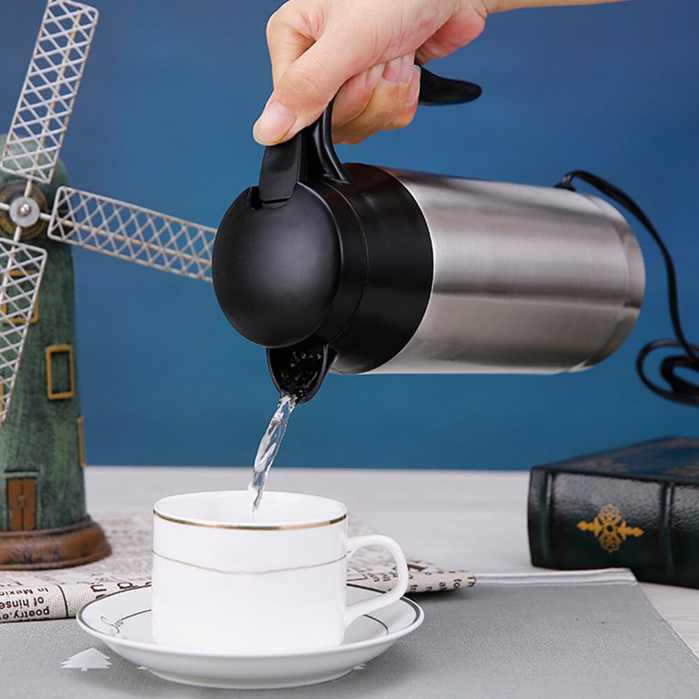 Czajnik samochodowy ze stali nierdzewnej 12 V 750 ml podróżny czajnik samochodowy czajnik elektryczny samochodowy zapalniczka do papierosów przenośna kemping podróż