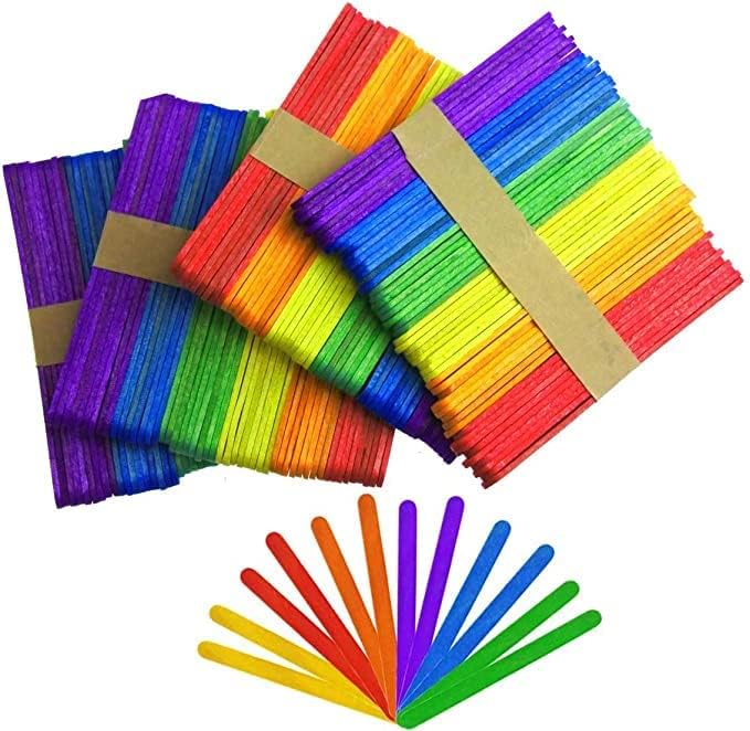 Eclet 100 Colour Wooden Craft Stick Premium Natural Wooden Piece Ice Cream Sticks(A)-image-45