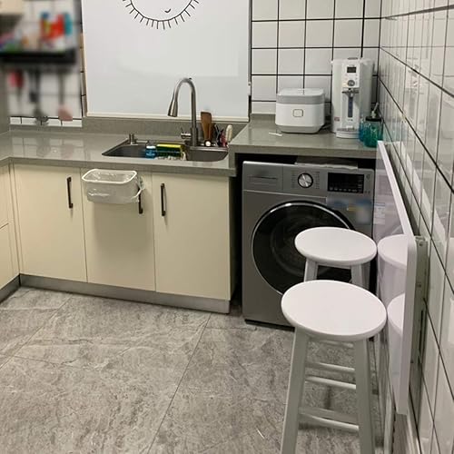 Miniatura 4 de KDDEON Mesa plegable de pared con pintura de piano blanco, mesa de comedor para encimera de cocina, escritorio de computadora, 15.7-47.2 in, con