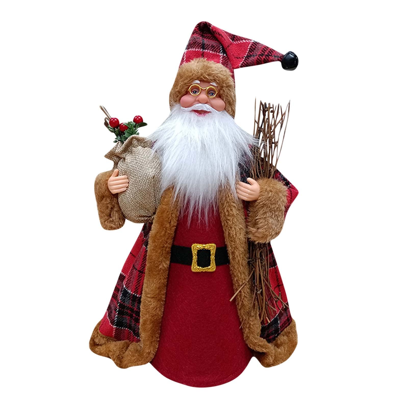 Christmas Tree Topper, Santa Claus Xmas Tree Topper, Handmade Santa Claus Figurine Christmas Treetop Ornament Decoration, Christmas Tree Decorations, Xmas Holiday Wonderland Party Decor Supplies A