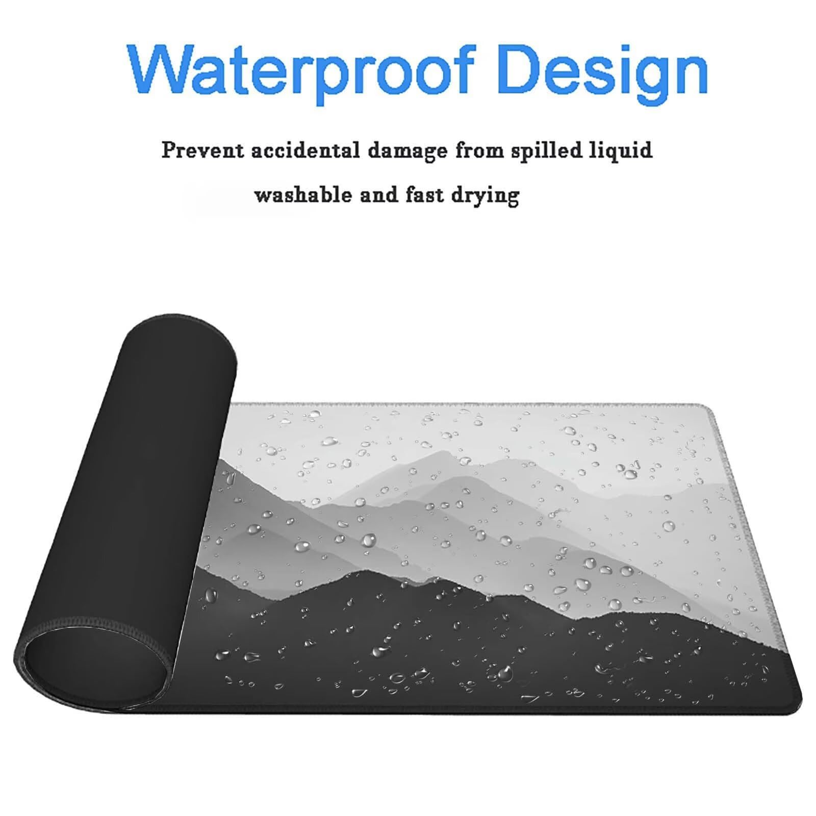 Tappetino Mouse Gaming, 1200x600mm Tappetino Mouse XXL bianco nero 0c0-258 | Mouse Pad Grande, Ottimizzato per i Sensori da Gioco, Migliora Precisione e Velocità, per Mac e PC, Paesaggio (2)