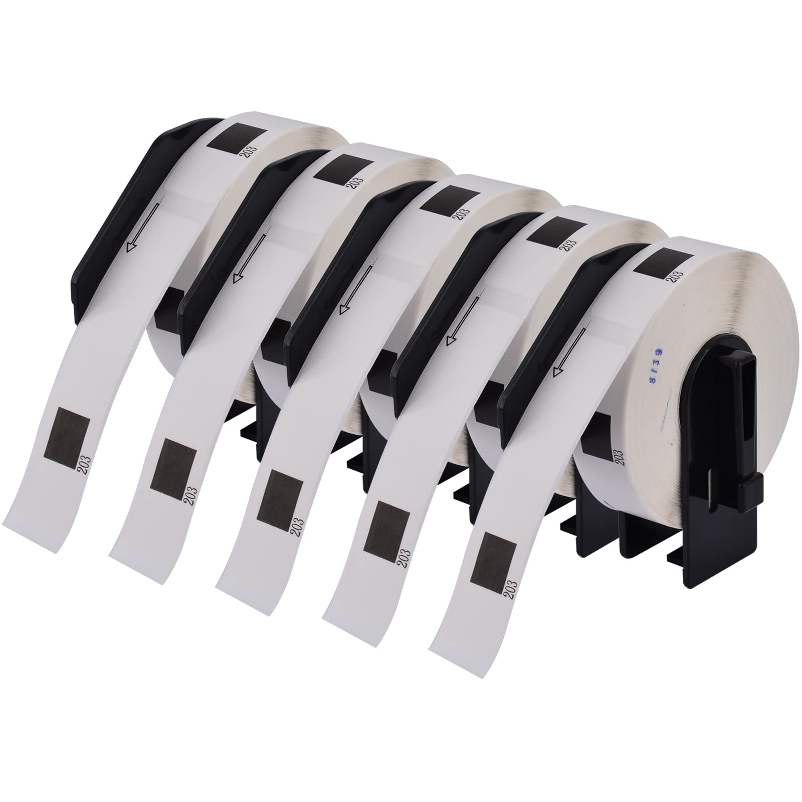 KCMYTONER 5 Rolls Compatible for Brother DK-1203 0.66" x 3.4" (17mm x 87mm) Die-Cut File Folder Labels Used in Brother QL Label Printers -300 Labels