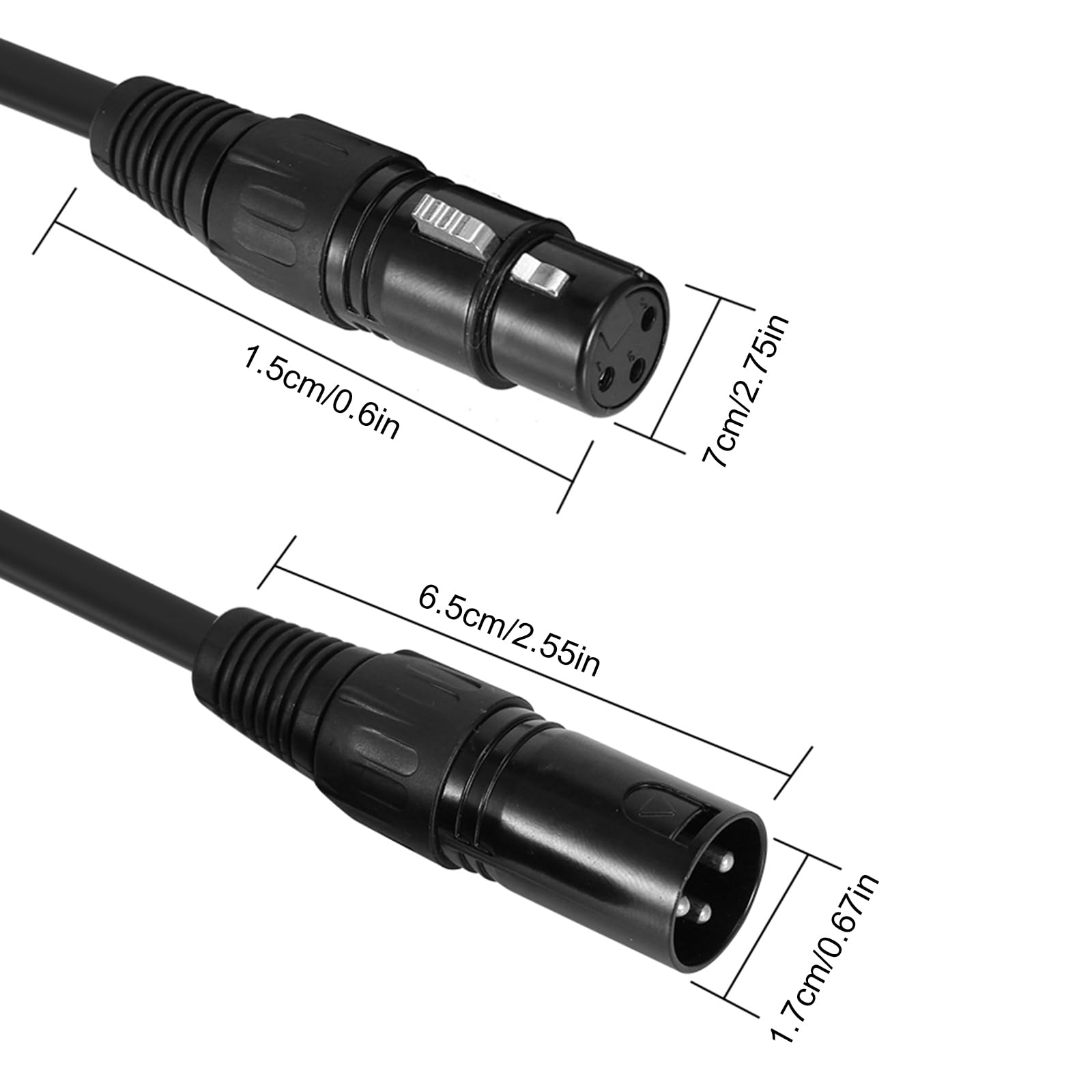 Kabel lvifloae XLR 3,3 stopy, 3-pinowy męski na żeński, 8 szt.